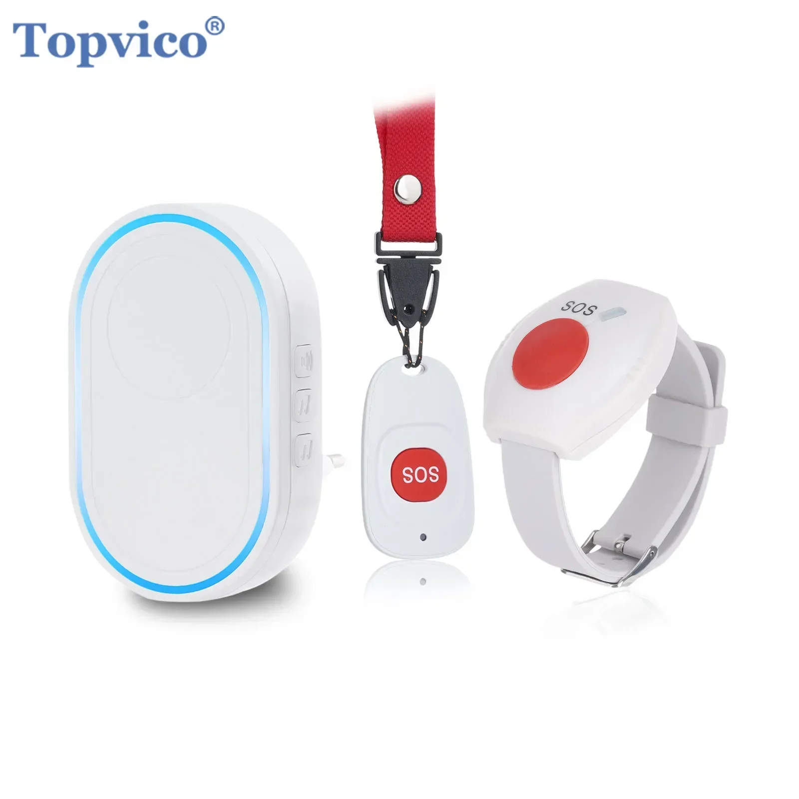 Home Security Equipment - Topvico Wireless Caregiver Pager SOS Emergency