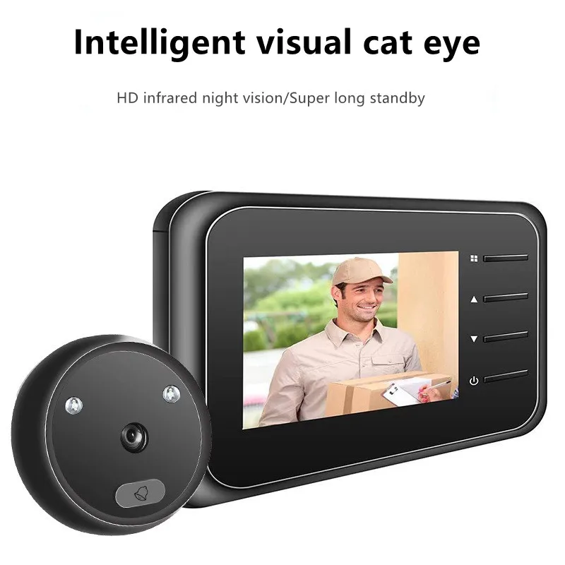 Home Security Ring Camera - 2.4 inch Video Peephole Doorbell Camera