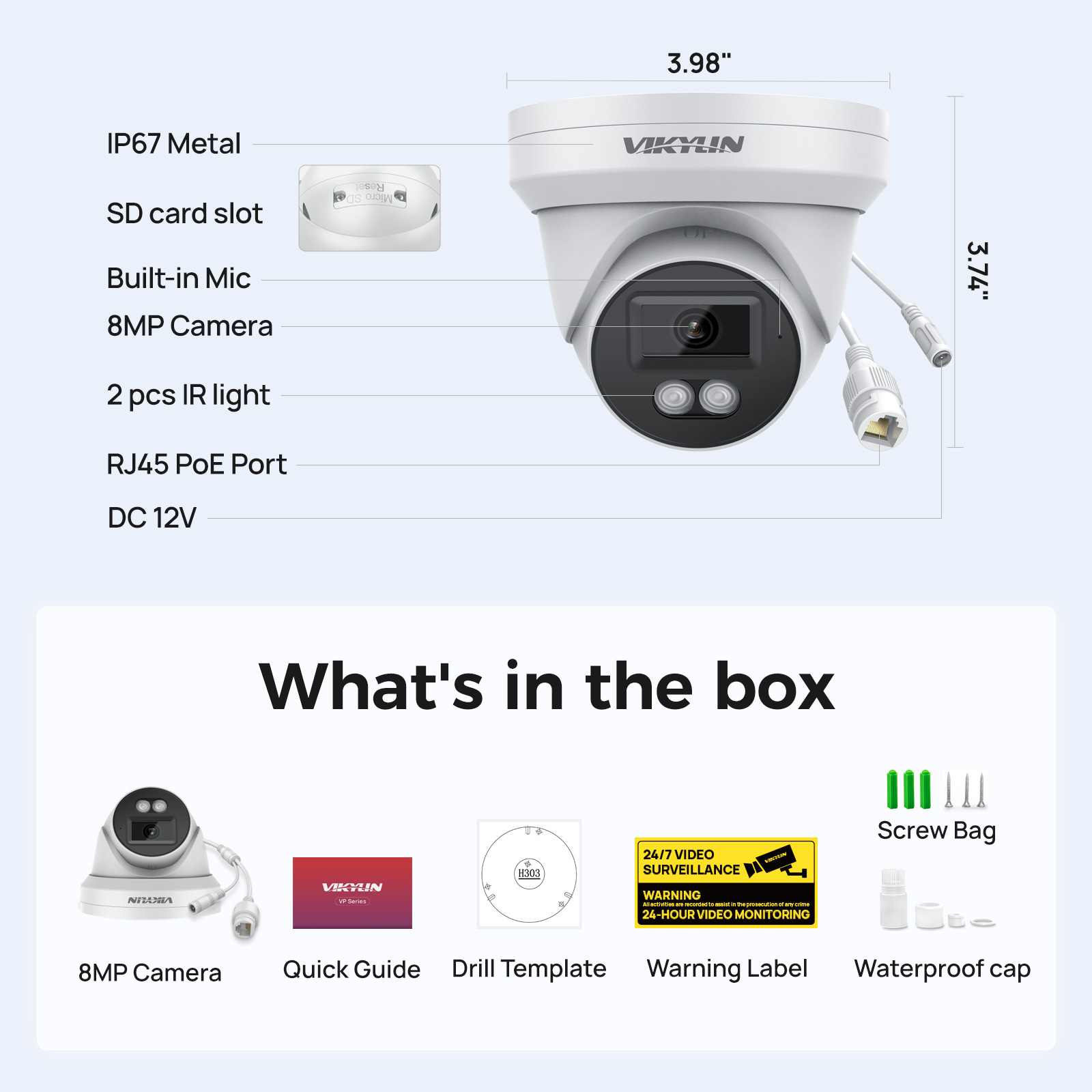 Home Security Service - VIKYLIN 8MP HD IP Security Camera