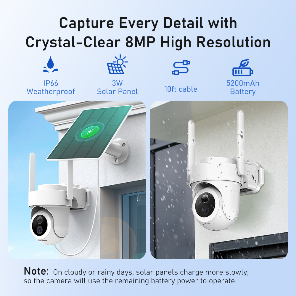 8MP 4K Solar Camera System 4-C - Home Security Systems With Cameras 评论和价格