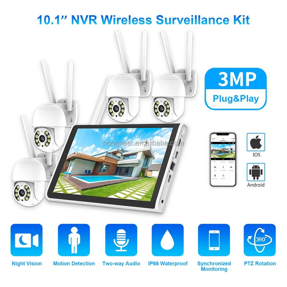 2026 Hongnaer 3MP 4 Channel Wi - Home Security Systems With Cameras 评论和价格