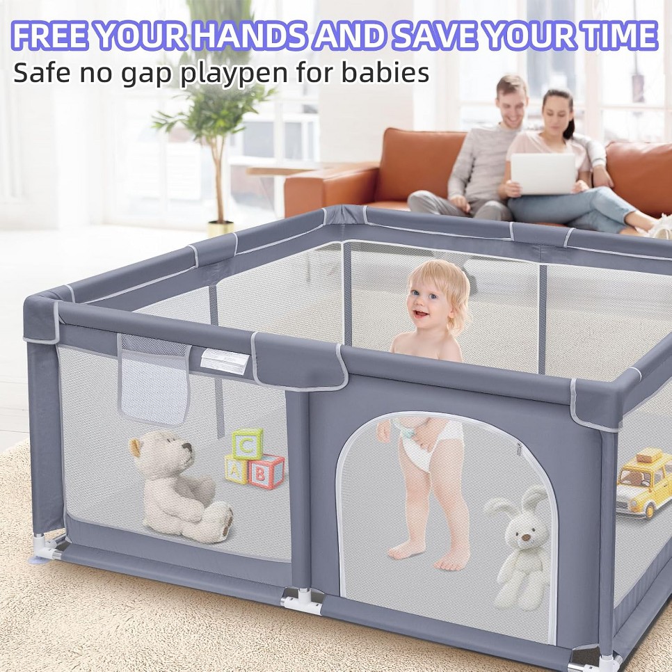 Baby Playpen, Extra Large Play - Home Security Safe 评论和价格