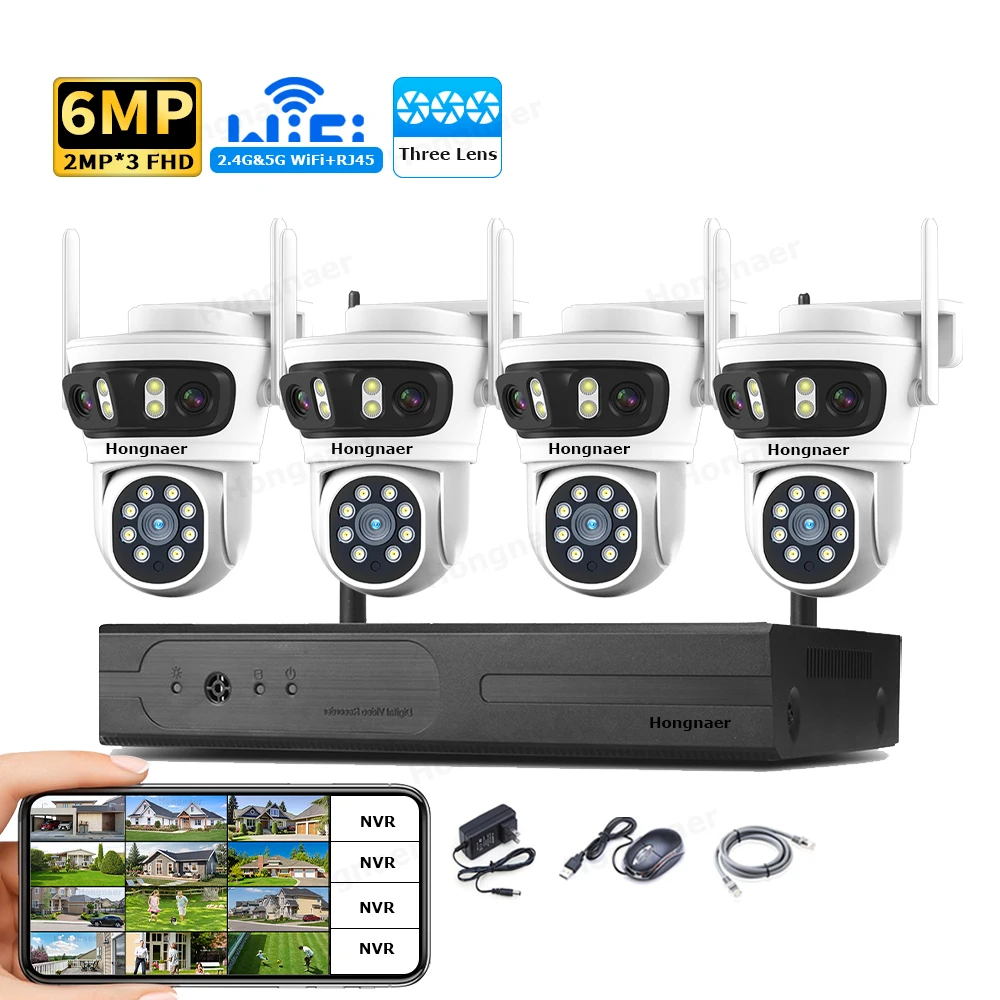 2026 Hongnaer 6MP 4CH 3 Lens 2 - Home Security Systems With Cameras 评论和价格