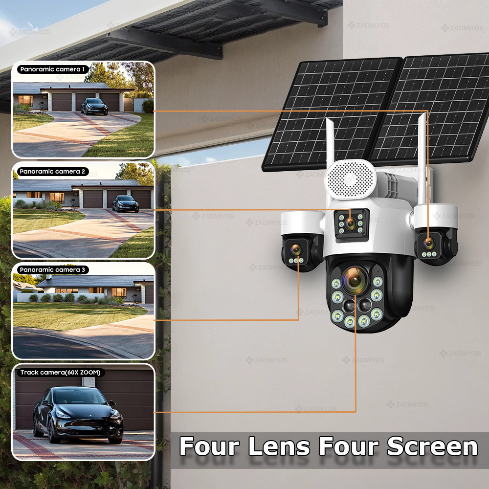 4 Lens Outdoor 360° Surveillan - Home Security Group 评论和价格