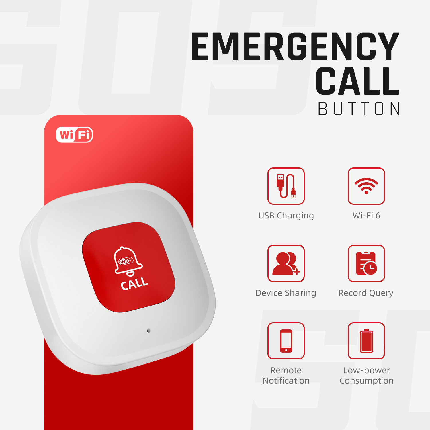 Emergency Alarm WiFi Smart But - Home Security For Seniors 评论和价格