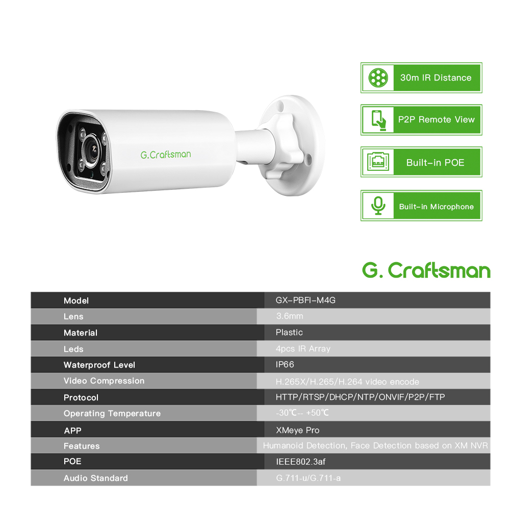 C GC PB 4MP POE IP Camera,Buil - Home Security Group 评论和价格