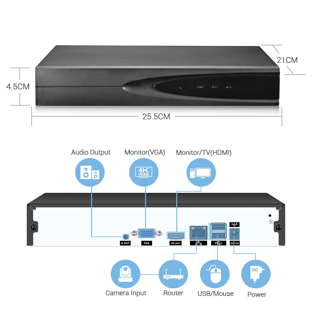4K ONVIF CCTV NVR 36CH/16CH/10 - Home Security Systems With Cameras 评论和价格