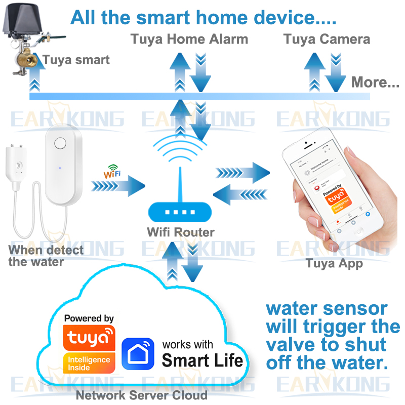 Tuya WiFi Smart Water Leak Sen - Home Security Equipment 评论和价格